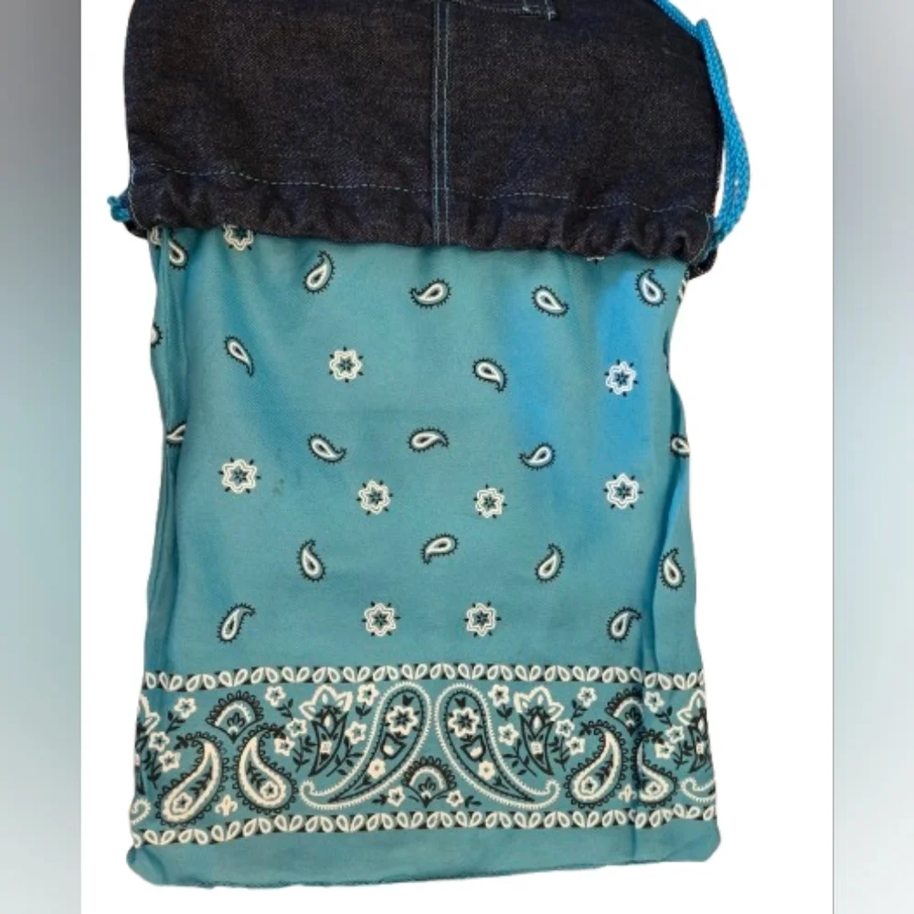 Wallflower Dark Denim Backpack with Blue Straps And Rhinestone‎ Details